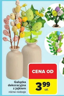 Gałązka dekoracyjna z jajkiem różne rodzaje promocja w Carrefour Market