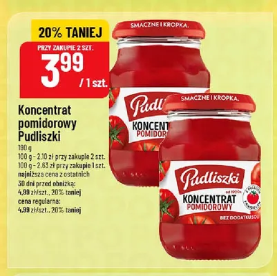 Koncentrat pomidorowy Pudliszki promocja w POLOmarket