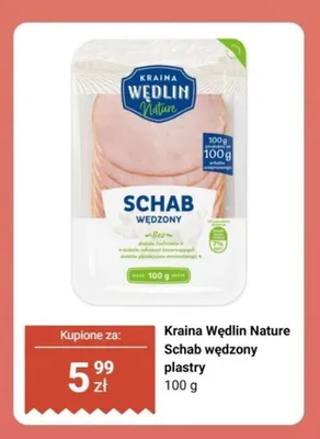 Schab wędzony plastry Kraina Wędlin Nature promocja w Biedronka