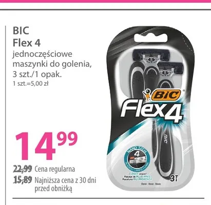 Maszynki do golenia jednoczęściowe BIC Flex 4 promocja w Hebe