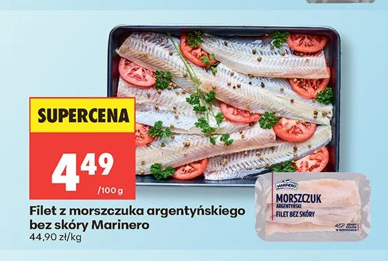 Filet z morszczuka argentyńskiego bez skóry Marinero promocja w Biedronka