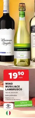 Wino musujące Lambrusco białe półsłodkie promocja w Stokrotka