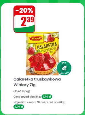 Galaretka truskawkowa Winiary bez glutenu promocja w Dino