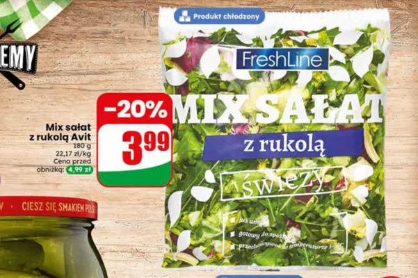 Mix sałat z rukolą Avit promocja w Dino
