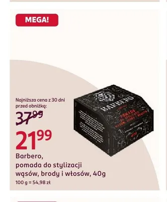 Pomada do stylizacji wąsów brody i włosów Barbero promocja w Rossmann