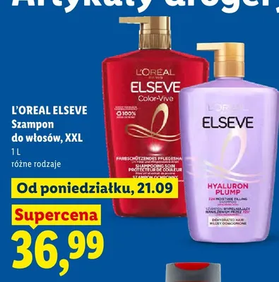 Szampon do włosów L'Oréal Elseve Color-Vive XXL promocja w Lidl