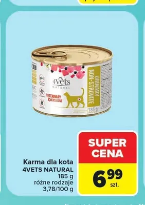 Karma dla kota 4vets Natural Urinary promocja w Carrefour