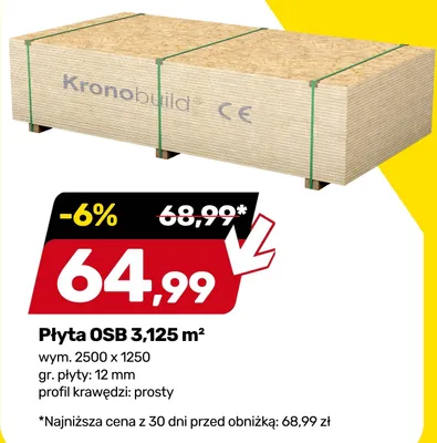 Płyta OSB Kronobuild 12 mm promocja w Bricomarche