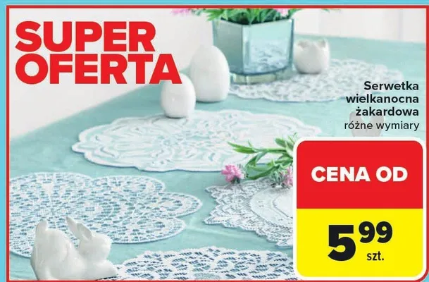 Serwetka wielkanocna żakardowa różne wymiary promocja w Carrefour Market