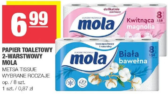 Papier toaletowy 2-warstwowy Mola promocja w SPAR