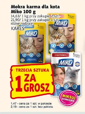 Mokra karma dla kota Miko promocja w Prim Market