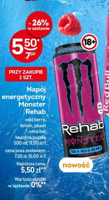 Napój energetyczny Monster Rehab Peach promocja w Żabka