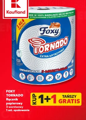 Ręcznik papierowy Foxy Tornado 3-warstwowy promocja w Kaufland