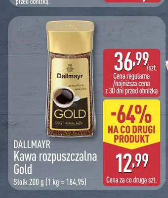 Kawa rozpuszczalna Gold Dallmayr promocja w Aldi