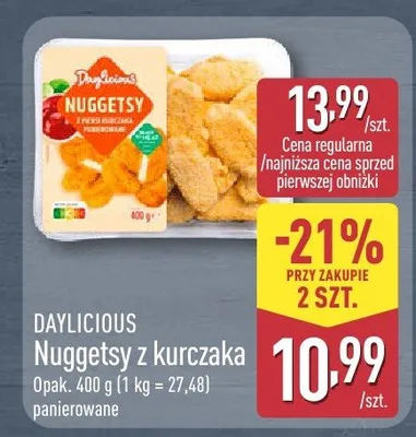 Nuggetsy z kurczaka panierowane Daylicious promocja w Aldi