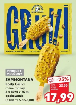 Lody Gruvi różne rodzaje  promocja w Kaufland