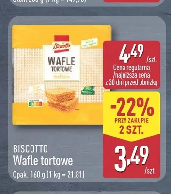Wafle tortowe Biscotto promocja w Aldi