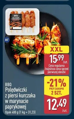 Polędwiczki z piersi kurczaka w marynacie paprykowej BBQ promocja w Aldi