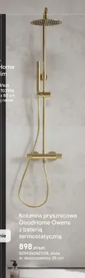 Kolumna prysznicowa GoodHome Owens z baterią termostatyczną promocja w Castorama