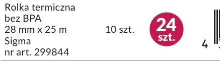Rolka termiczna bez BPA 28 mm x 25 m Sigma promocja w Makro