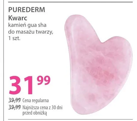 Kamień gua sha do masażu twarzy Purederm Kwarc promocja w Hebe