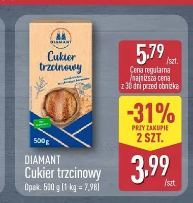 Cukier trzcinowy Diamant promocja w Aldi