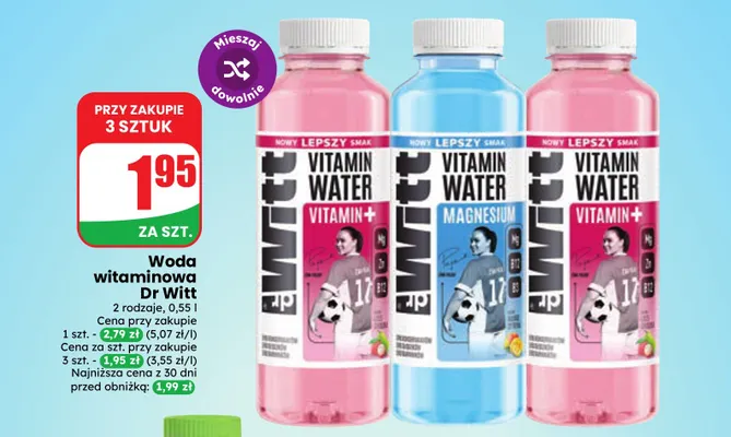 Woda witaminowa Dr Witt Magnesium promocja w Dino