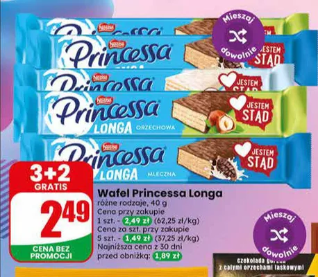 Wafel Princessa Longa promocja w Dino