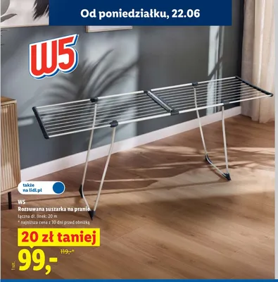 Rozsuwana suszarka na pranie W5 promocja w Lidl