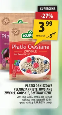 Płatki owsiane zwykłe Kupiec promocja w Arhelan
