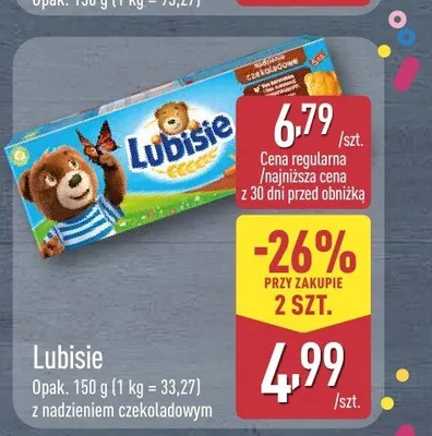 Lubisie z nadzieniem czekoladowym promocja w Aldi