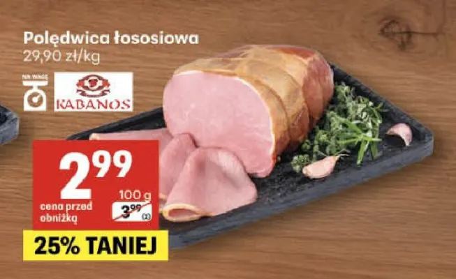 Polędwica łososiowa Kabanos promocja w Delikatesy Centrum