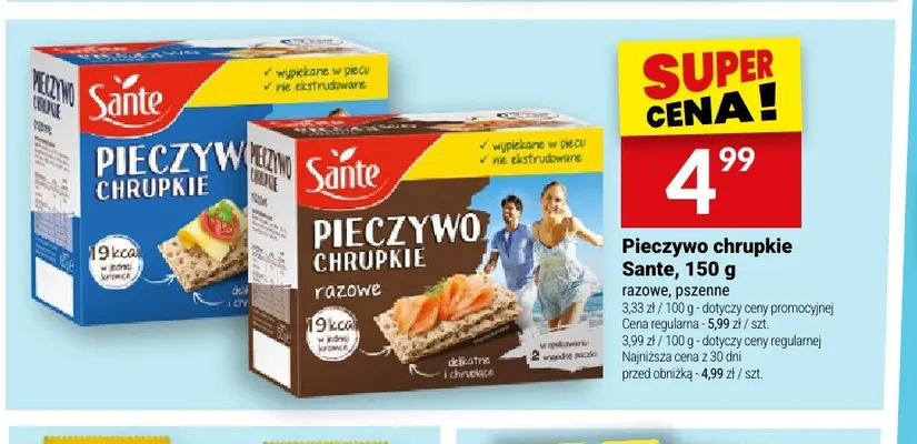 Pieczywo chrupkie razowe Sante promocja w Twój Market