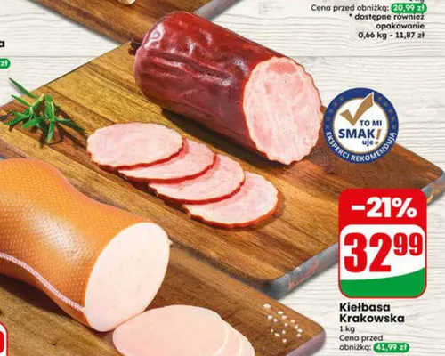 Kiełbasa Krakowska Agro Rydzyna promocja w Dino