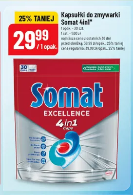 Kapsułki do zmywarki Somat Excellence 4in1 promocja w POLOmarket