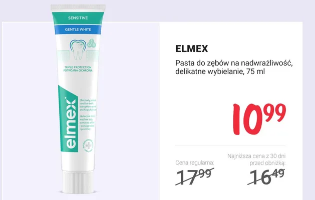 Pasta do zębów na nadwrażliwość, delikatne wybielanie promocja w Rossmann