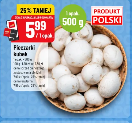 Pieczarki kubek promocja w POLOmarket