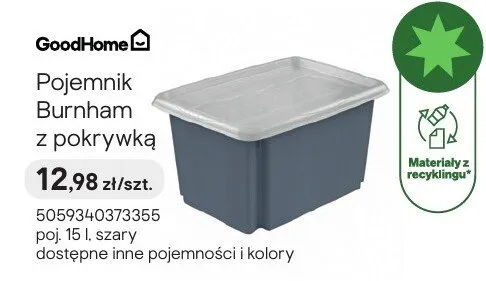 Pojemnik z pokrywką poj. 15l szary dostępne inne pojemności i kolory promocja w Castorama