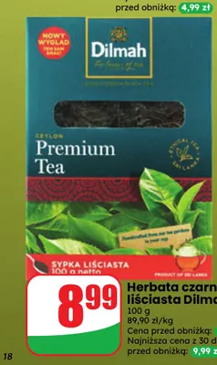 Herbata czarna liściasta Dilmah promocja w Dino