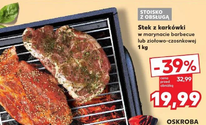 Stek z karkówki w marynacie barbecue lub ziołowo-czosnkowej promocja w Kaufland