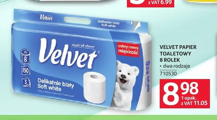 Papier toaletowy Velvet Delikatnie Biały promocja w Selgros