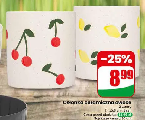 Osłonka ceramiczna owoce promocja w Dino