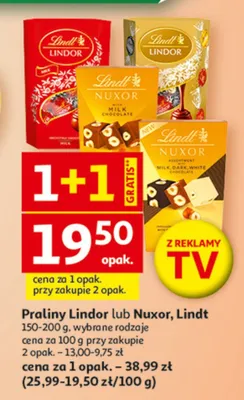 Praliny Lindor lub Nuxor 150-200g, wybrane rodzaje promocja w Auchan