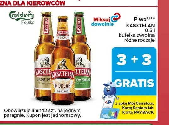 Piwo Kasztelan Miodowe promocja w Carrefour