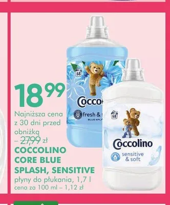 Płyn do płukania Coccolino Core Blue Splash promocja w Super-Pharm