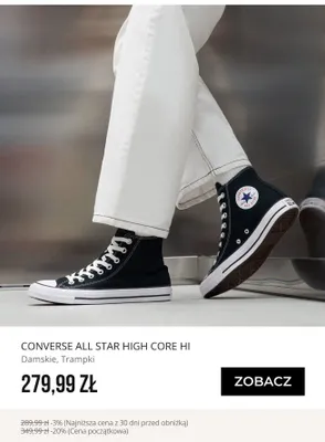 Trampki damskie Converse All Star High Core Hi promocja w Sizeer