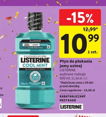Płyn do płukania jamy ustnej Listerine promocja w Intermarche
