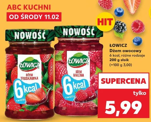 Dżem owocowy 6 kcal różne rodzaje promocja w Kaufland