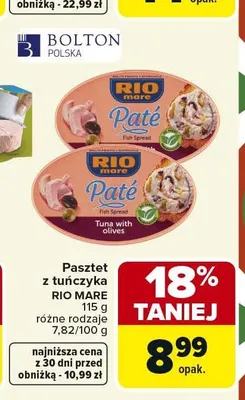 Pasztet z tuńczyka Rio Mare promocja w Carrefour