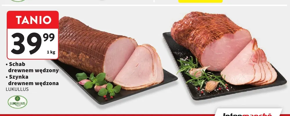Szynka drewnem wędzona Lukullus promocja w Intermarche
